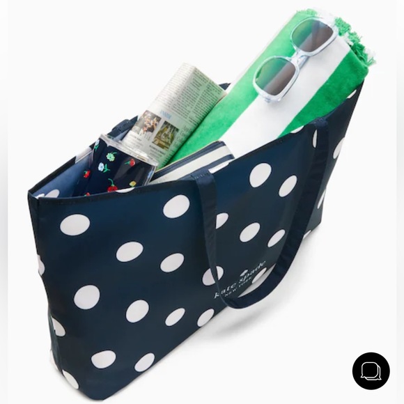 RARE KATE SPADE DOT CANVAS TOTE - Picture 2 of 2